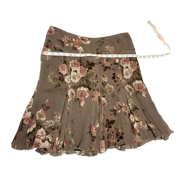 Vintage Jacob A line floral mini Skirt size 7/8 brown floral - Picture 11 of 15